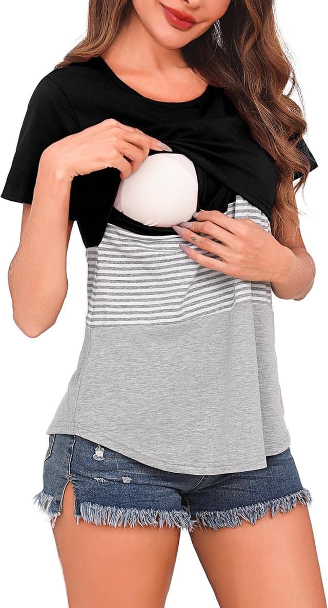 Detalle de Maglietta allattamento manica corta 95% cotone