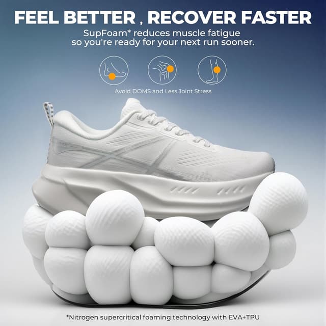 Detalle de ALLSWIFIT Women’s Road Running Shoes Cushion Non-Slip Lightweight Arch Support (Active5K)