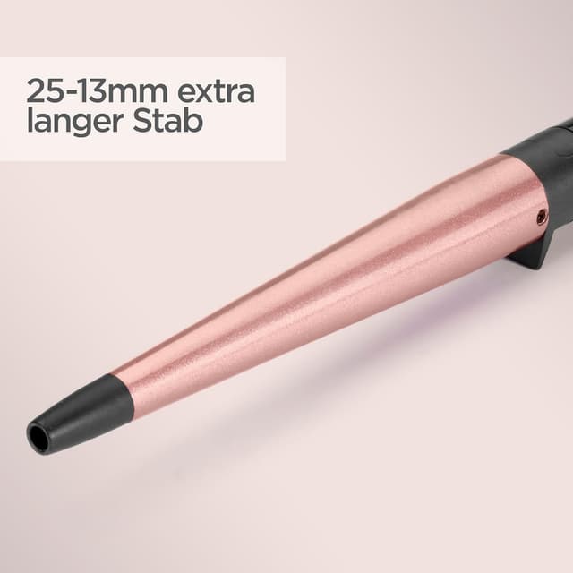Detalle de BaByliss Rose Quartz Conical Wand C454E – Lockenstab konisch 13–25 mm für natürliche Wellen