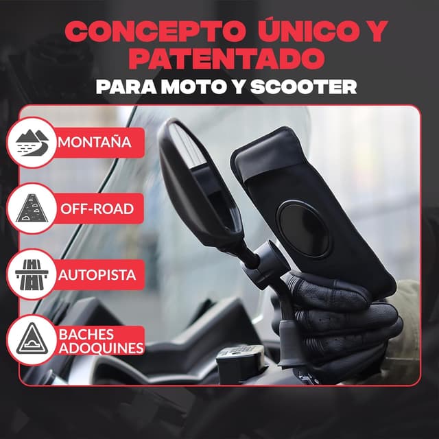 Detalle 2 de SHAPEHEART soporte móvil universal para espejo moto