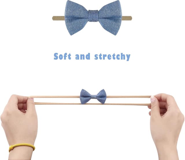 Detalle 2 de DRESHOW Baby Girl Headbands and Hair Bows – 10-pack nylon headbands with assorted bow styles