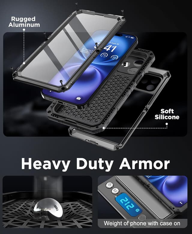 Detalle de Beeasy iPhone 16 waterproof case IP68