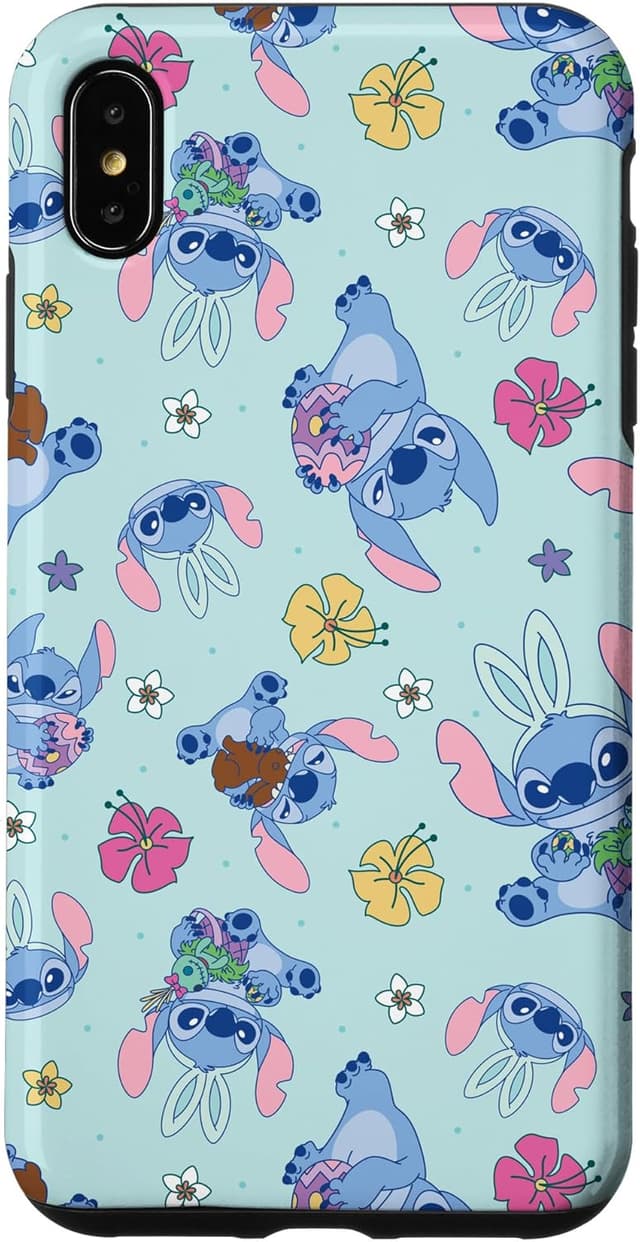 Detalle de Custodia per iPhone XS Max Disney Lilo & Stitch Cute Blue Easter Pastel Stitch
