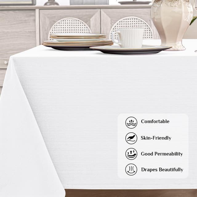 Detalle de Softalker Mantel Antimanchas Blanco Cuadrado 80x80 cm 🧻