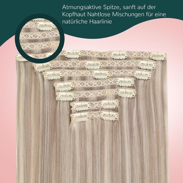 Thumbnail 2 de Easyouth Clip-In Echthaar Extensions 40 cm