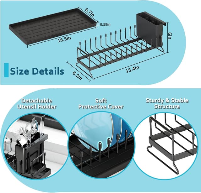 Thumbnail 5 de ANTOPY Small Dish Drying Rack Compact dish rack 🍽