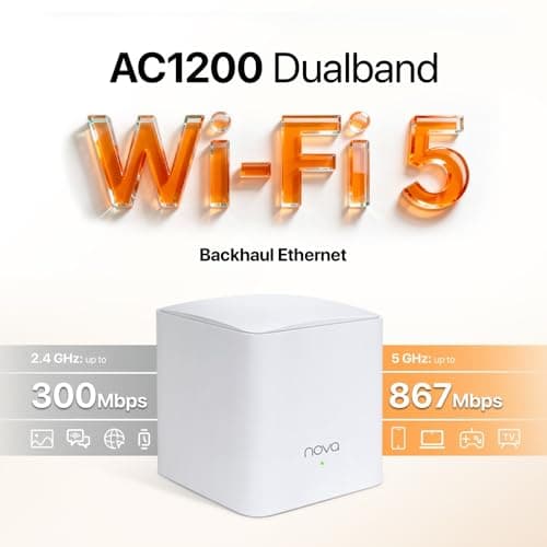 Detalle 2 de Tenda Nova MW5G (MW5G) sistema WiFi Mesh con router Gigabit y 3 hubs, AC1200