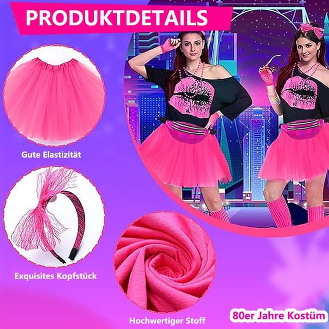 Detalle 2 de XCMVCN 80er Outfit Damen Rosa XL