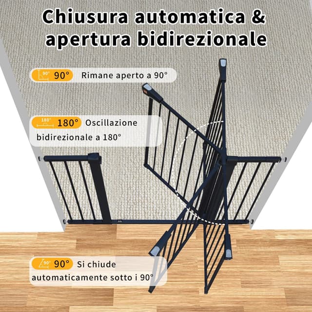 Thumbnail 5 de LAOYE cancelletto per bambini 92 cm regolabile 75–124 cm 🚪