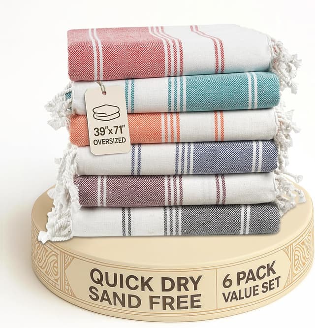 Imagen de LANE LINEN 6-Pack 39"x71" Beach Towels ๐ en OfertitasTOP