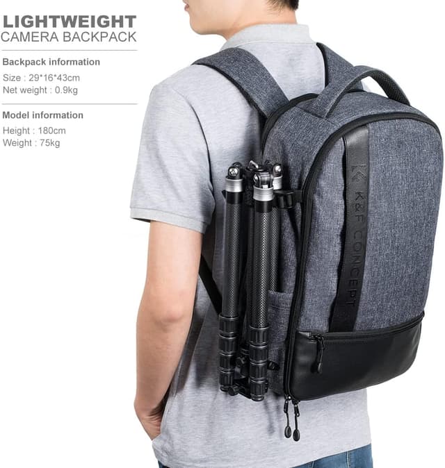 Detalle 2 de K&F CONCEPT Sac à dos reflex 15" avec emplacements trépied et accessoires (version DIY)