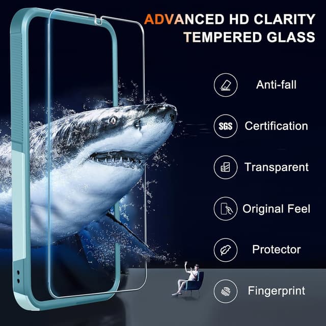 Detalle de RMOCR Military-Grade Galaxy S25 FE Case (Screen Protector + Camera Lens Cover) in Mint Green