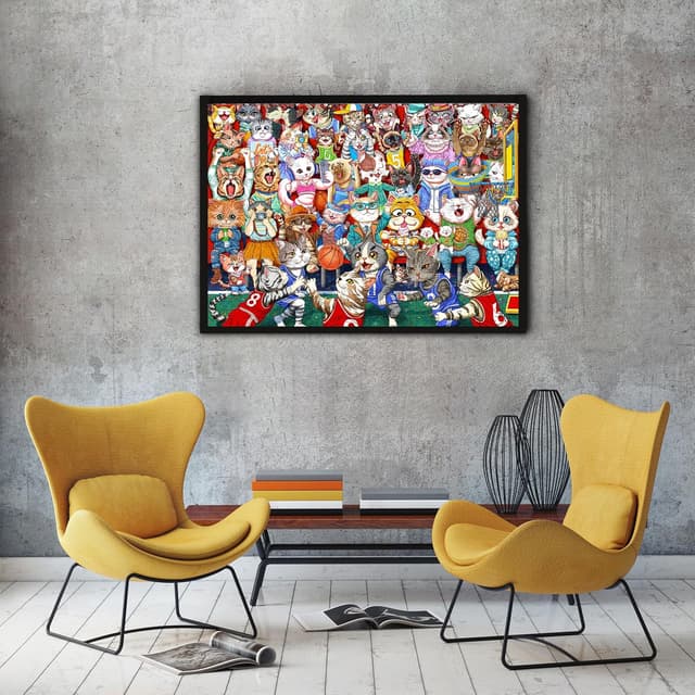 Detalle de MOJIGE Puzzle 1000 Teile „Basketballspiel“ – herausforderndes Familienrätsel mit Poster