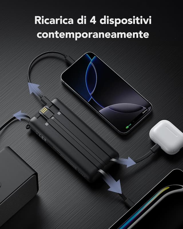 Detalle de VRURC Power Bank 20000mAh USB C 22.5W