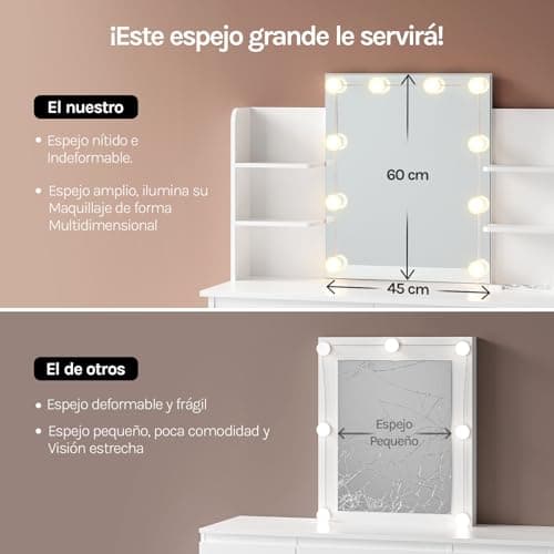 Thumbnail 6 de WOLTU Tocador de Maquillaje con Luz y Espejo 💄