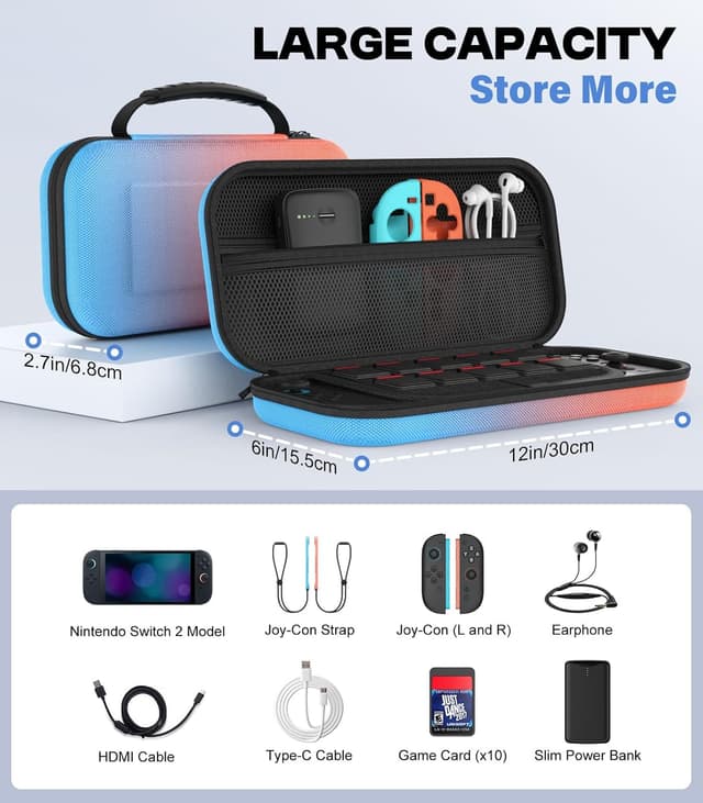 Detalle de MoKo Switch 2 Tasche 10 Spiele