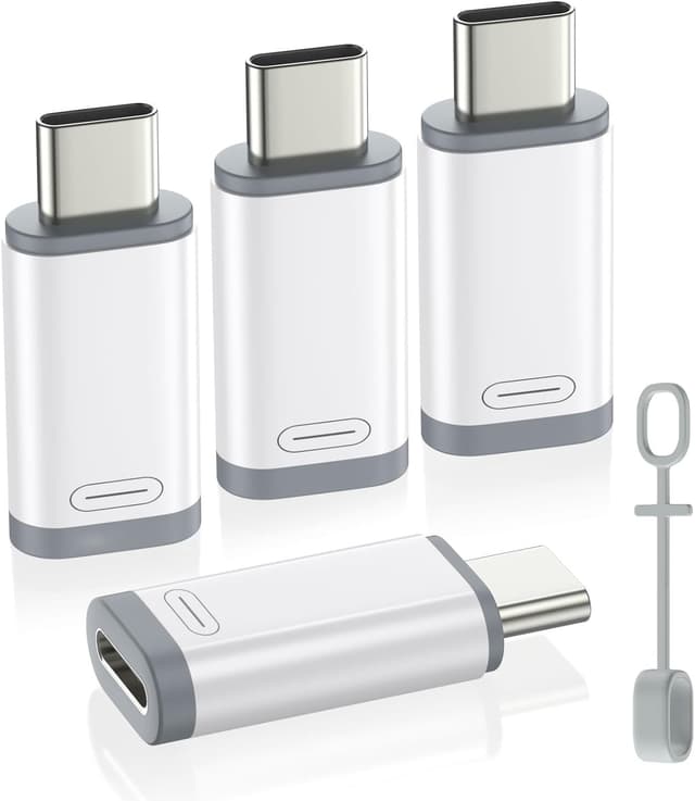 Detalle de MoKo Lightning to USB-C Adapter 4 Pack (USB-C to Lightning) for iPhone, iPad & selected Galaxy devices