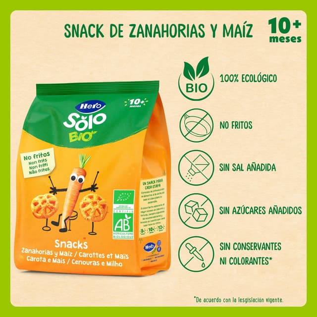 Thumbnail 3 de Hero Solo - Snacks de Zanahorias y Maíz 🌱, BIO, 6x40 g