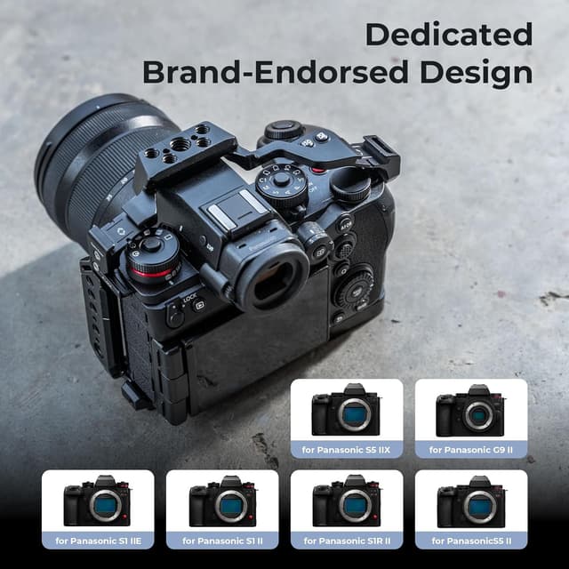 Detalle de SMALLRIG S1R II Cage für Panasonic LUMIX S1 II/S1R II/S5 II/S5 IIX/G9 II mit integrierter Arca-Schnellwechselplatte