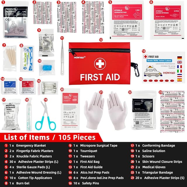 Thumbnail 1 de HONYAO First Aid Kit 105 Pieces ⌁ First Aid Kit