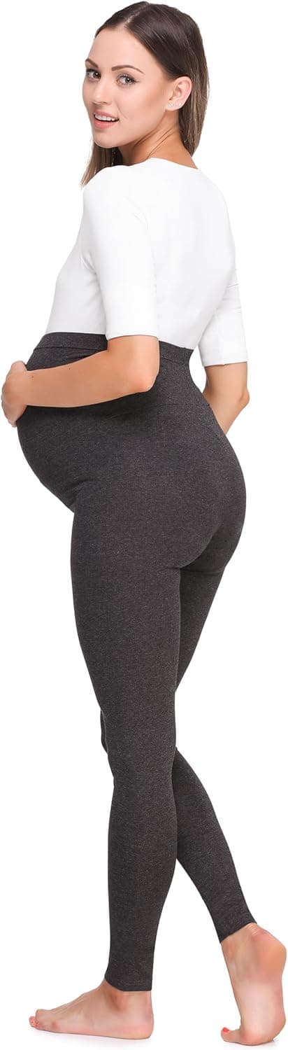 Detalle de Be Mammy Damen Lange Umstandsleggings BE20-257 – bequeme High-Waist-Leggings für Schwangerschaft & Alltag