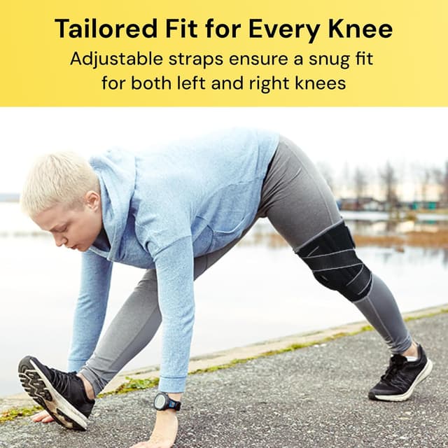 Detalle de BraceUP Knee Support with Side Stabilizers & Patella Gel Pads (S/M) for knee pain, arthritis and patella stabilisation