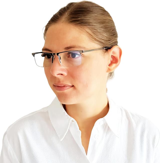 Detalle 2 de Mini Brille Blaulichtfilter Brille Halbrand