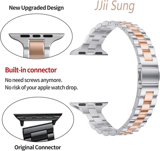 Detalle 2 de Women Slim Stainless Steel Chain Strap for Apple Watch 38/40/41/42/44/45/46/49mm