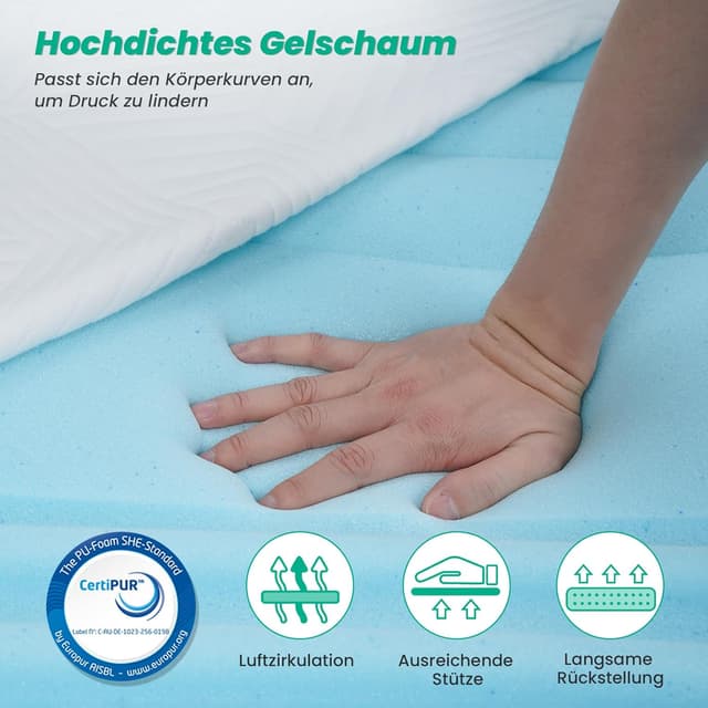 Detalle 2 de FRIDEKO Gel-Memory-Topper 140x200 cm