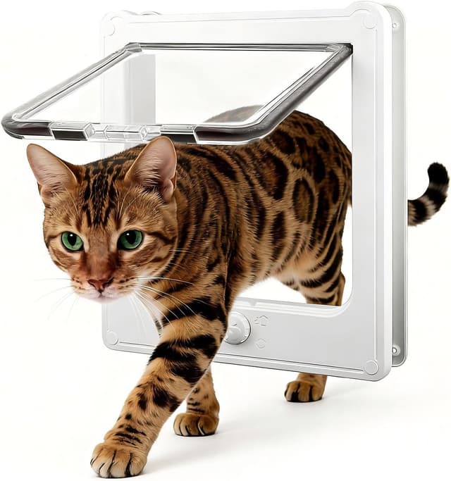 Imagen de NAMSAN Katzenklappe 4 Wege Weiss 27.5x23.5 cm en OfertitasTOP