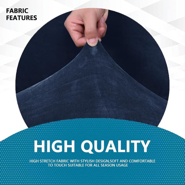 Detalle 2 de YSTELLAA Copridivano Velluto 3 Posti blu scuro 🛋