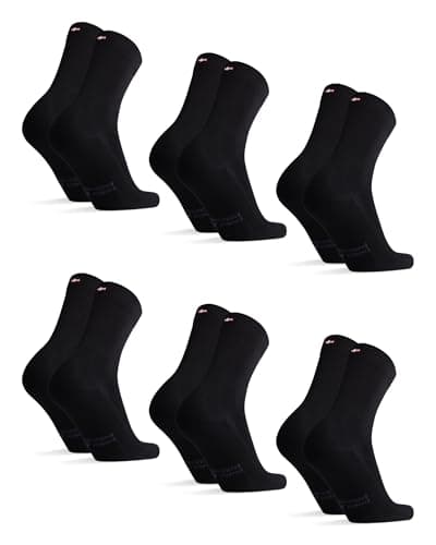 Detalle de DANISH ENDURANCE Calcetines casuales de bambú unisex (6 pares) negros, talla 43-47
