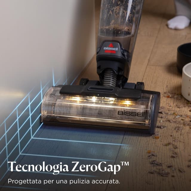 Detalle de Bissell CrossWave OmniForce EdgeFind: aspirare e lavare senza fili in un’unica passata