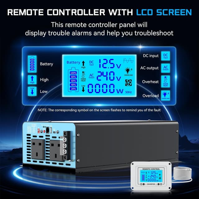 Detalle de FLAMEZUM 3500W pure sine wave inverter