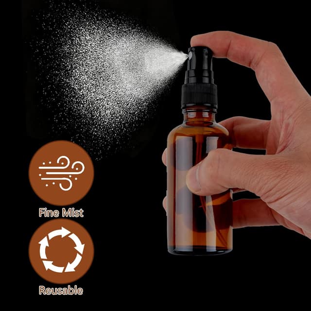 Detalle de 50ml amber glass mist spray bottle 4 pack