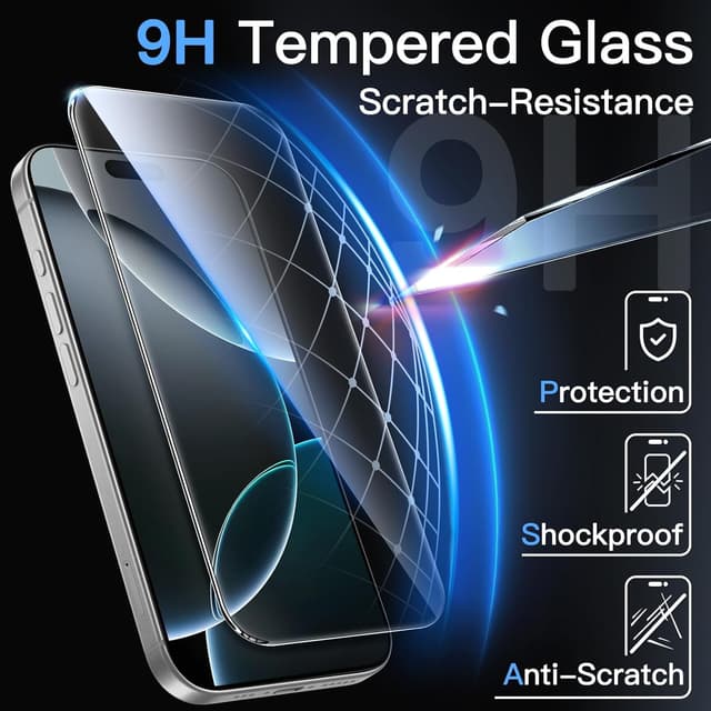 Thumbnail 4 de JETech Schutzfolie iPhone 16 Pro 6,3 Zoll 3er-Pack