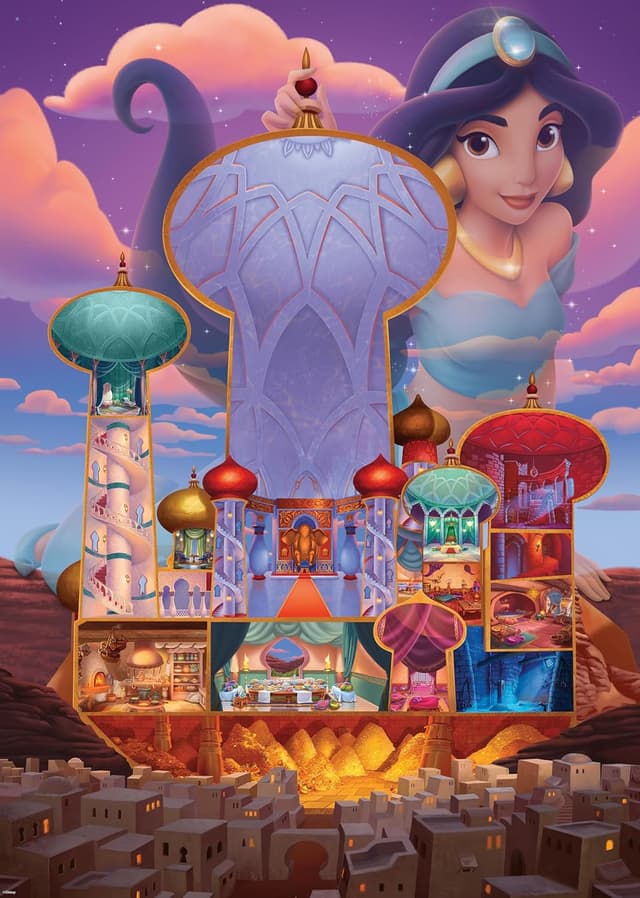 Detalle de Ravensburger Disney Aladdin Castles Jamine 1000 Piece Jigsaw Puzzle (Soft-Click)