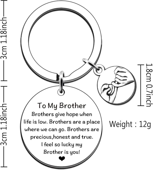 Detalle 2 de JMIMO Brother Keyring for Brother Gift