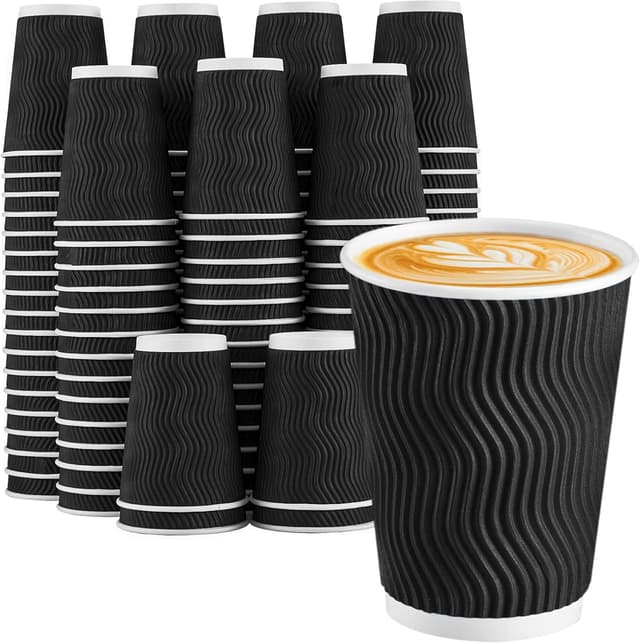 Detalle de Lamosi 12 oz Disposable Coffee Cups 100 Pack
