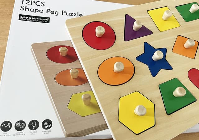 Thumbnail 6 de Dailyfunn Montessori Shape Peg Puzzle for 1-3 🎲