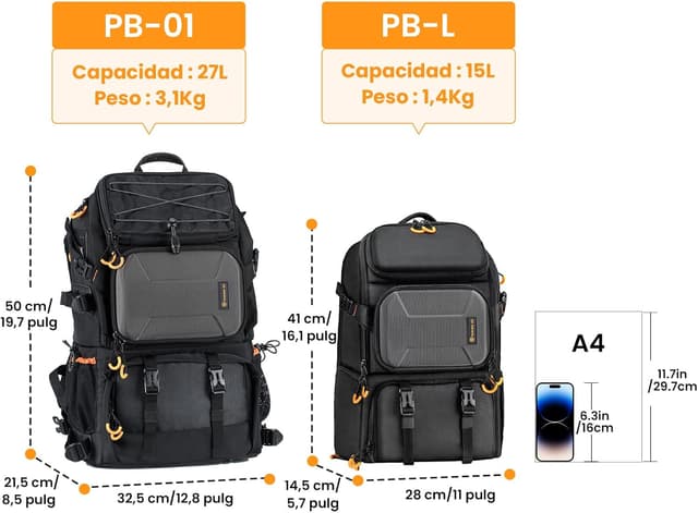 Thumbnail 1 de TARION Mochila profesional para cámara 15,6