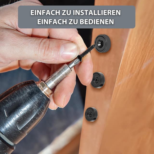 Detalle 2 de Neosmuk Magnete (17 mm Durchmesser), schwarz, mit Loch – ideal für Holzwand, Whiteboard, Tür & Küche (10 Stück)