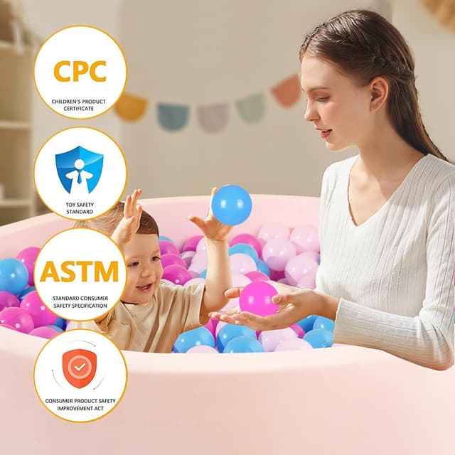 Detalle de Heopeis Ball Pit Balls (BPA-Free, Phthalate-Free) Soft Plastic Balls for Kids Ball Pits & Play Tents