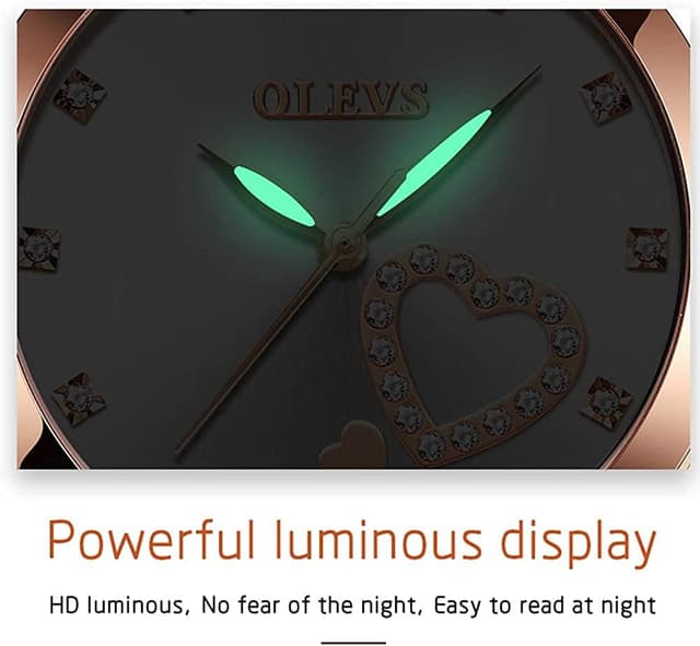 Thumbnail 4 de OLEVS Damenuhr Roségold mit 30 m Wasserschutz