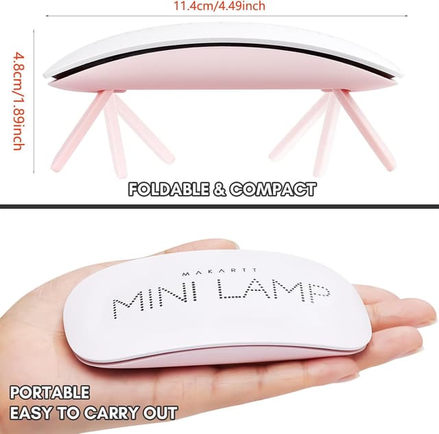 Detalle de MAKARTT Mini UV Nagellampe für Gelnägel mit 60-Sekunden-Timer (USB, 365 + 405 nm)