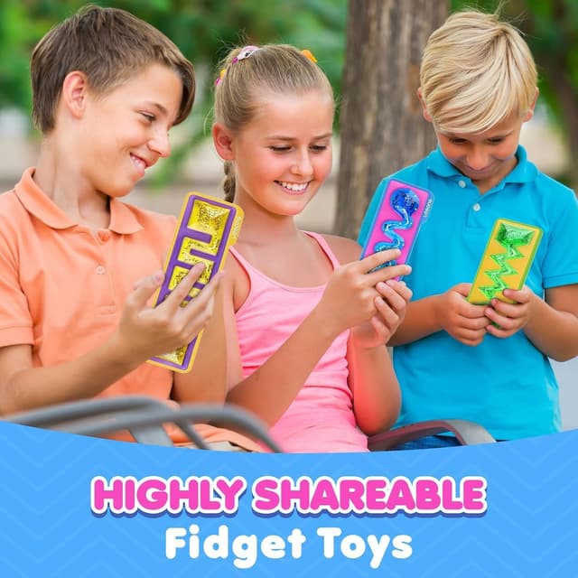 Detalle de LESONG 3-Pack Sensory Fidget Toys for Kids – Squishy calming goo sensory tubes for preschool