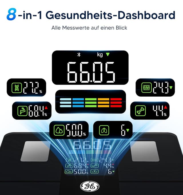 Thumbnail 1 de GE Körperfettwaage Digital mit Großem Display