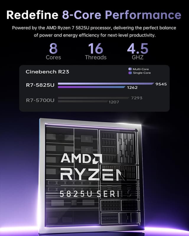 Detalle 2 de Tivique Ordinateur Portable Gaming 15,6" avec Ryzen 7 5825U, 16 Go RAM et SSD 1 To