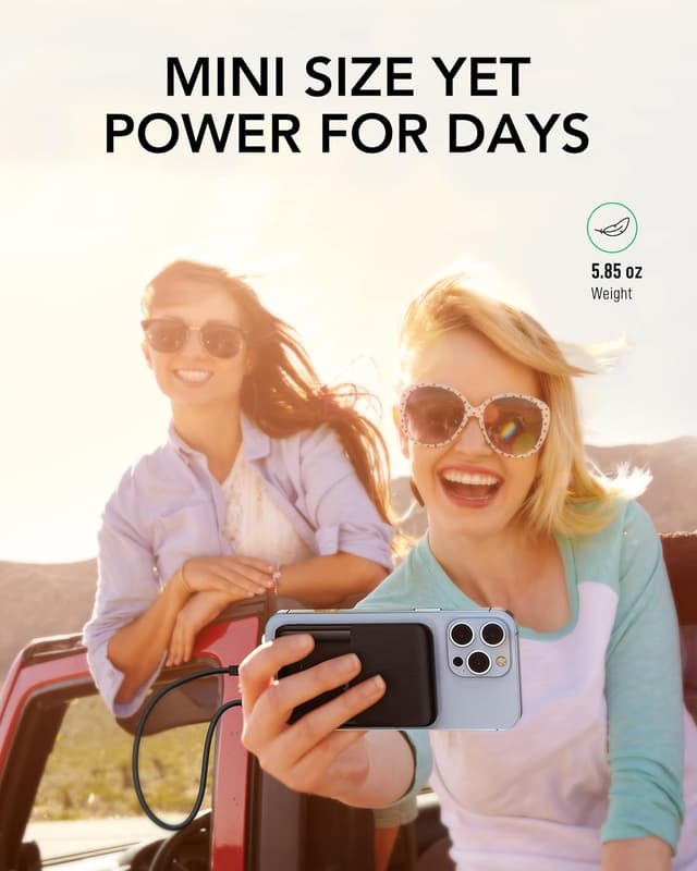 Detalle de Charmast 10000mAh Mini Power Bank (20W) with USB-C PD3.0 and LED battery display