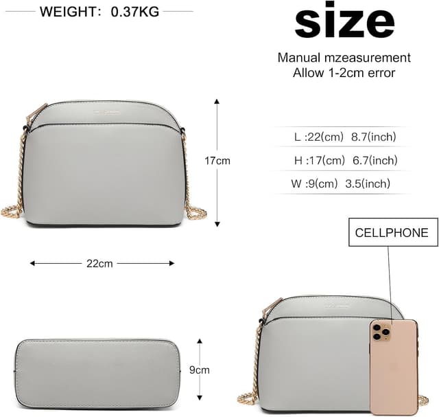 Thumbnail 4 de Miss Lulu Bolso bandolera piel Saffiano 22 cm 📿